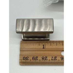 6 Rectangular Cabinet Drawer Knob Door Pulls‎ Brushed Nickel 1 3/8"  Screws
